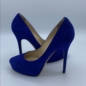 Jimmy Choo Electric Blue Cosmic Suede Pumps